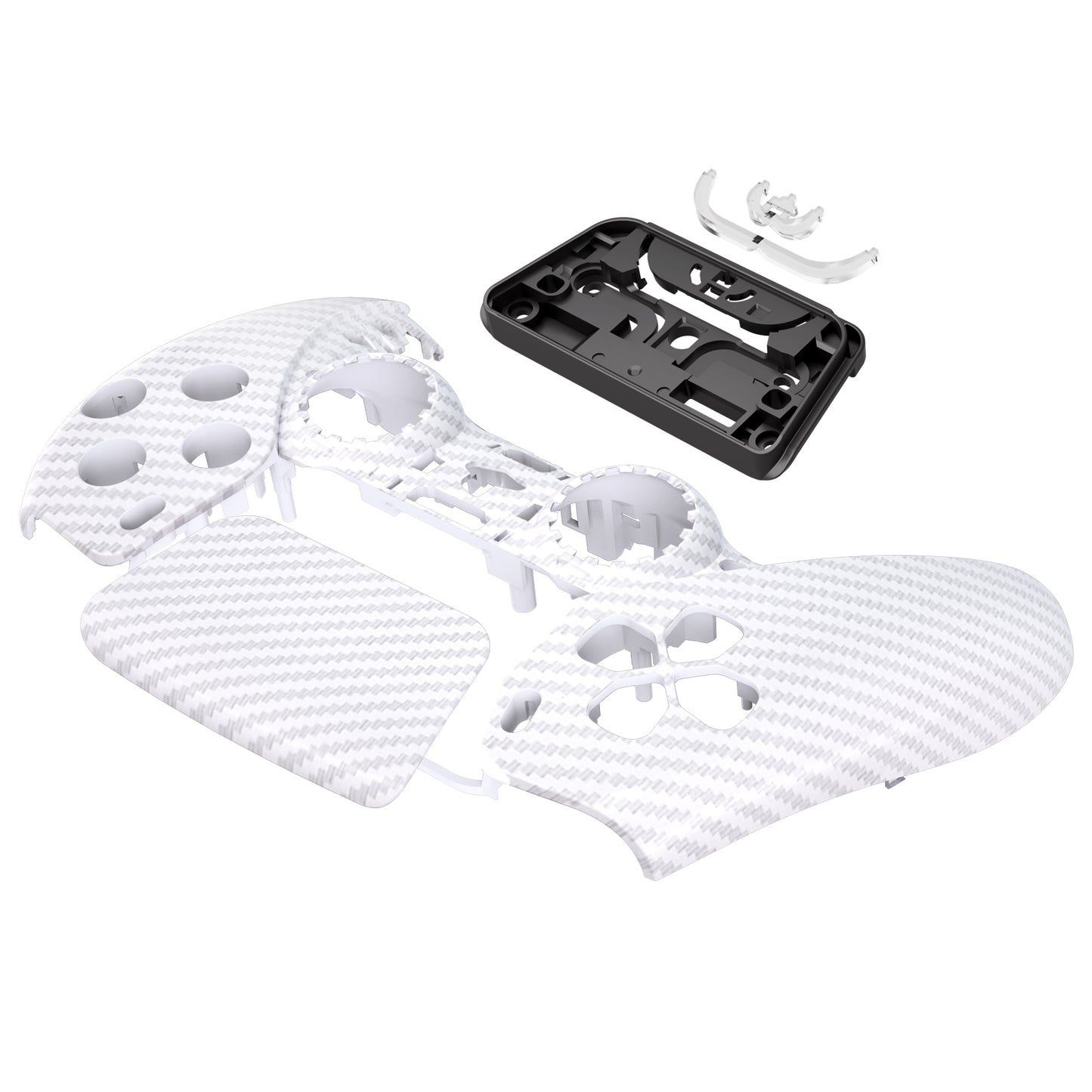 Playstation 5 Controller Gehäuse (White Silver,Carbon Fiber)