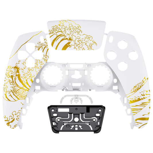 Playstation 5 Controller Gehäuse (Weiß,Gold)