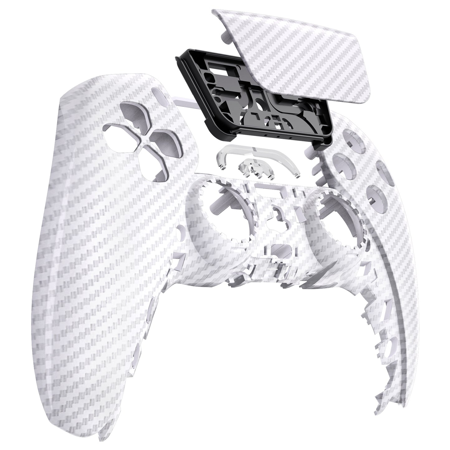 Playstation 5 Controller Gehäuse (White Silver,Carbon Fiber)